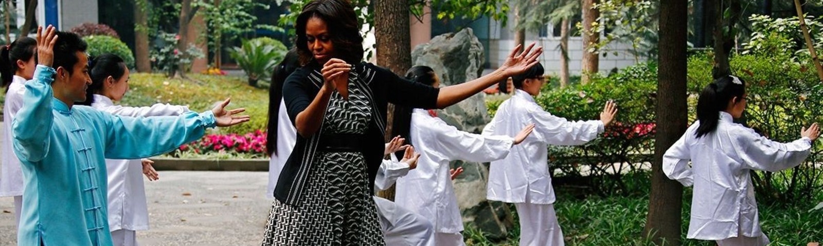 Michelle Obama learns Tai Chi